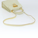 Salvatore Ferragamo Gancini Hand Bag Suede 2way Ivory Gold Auth 149146-9