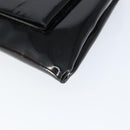 Salvatore Ferragamo Vala Shoulder Bag Enamel Black Silver Auth 149147-8