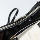 Salvatore Ferragamo Vala Shoulder Bag Enamel Black Silver Auth 149147-9