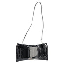 Salvatore Ferragamo Vala Shoulder Bag Enamel Black Silver Auth 149147-1