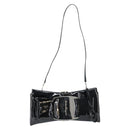 Salvatore Ferragamo Vala Shoulder Bag Enamel Black Silver Auth 149147-13