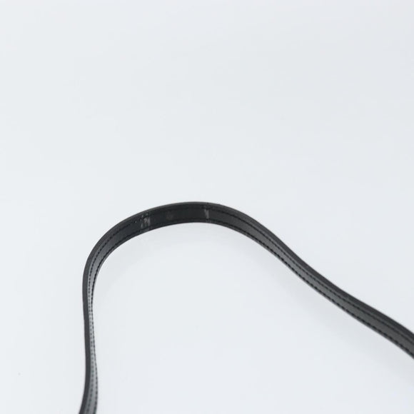 Salvatore Ferragamo Vala Shoulder Bag Enamel Black Silver Auth 149147