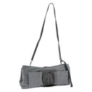 Salvatore Ferragamo Vala Shoulder Bag Suede Gray Silver Auth 149149-1