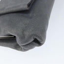 Salvatore Ferragamo Vala Shoulder Bag Suede Gray Silver Auth 149149-15