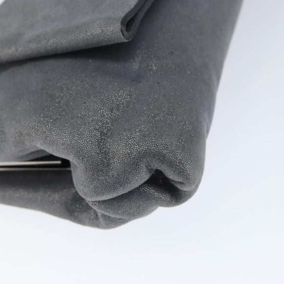 Salvatore Ferragamo Vala Shoulder Bag Suede Gray Silver Auth 149149