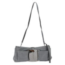 Salvatore Ferragamo Vala Shoulder Bag Suede Gray Silver Auth 149149-13
