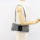 Salvatore Ferragamo Vala Shoulder Bag Suede Gray Silver Auth 149149-20