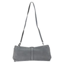 Salvatore Ferragamo Vala Shoulder Bag Suede Gray Silver Auth 149149-2