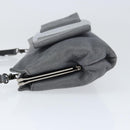 Salvatore Ferragamo Vala Shoulder Bag Suede Gray Silver Auth 149149-4