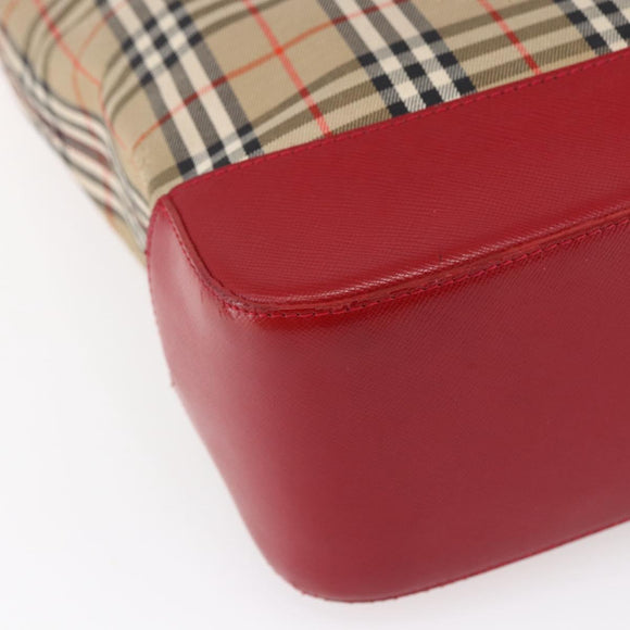 Burberrys Nova Check Tote Bag Canvas Beige Gold Auth 149150