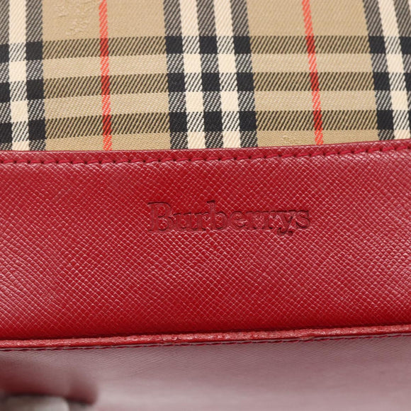 Burberrys Nova Check Tote Bag Canvas Beige Gold Auth 149150