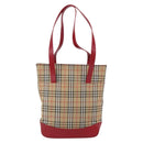 Burberrys Nova Check Tote Bag Canvas Beige Gold Auth 149150-2