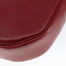 Christian Dior Shoulder Bag Leather Red Gold Auth 149151-15