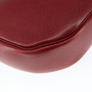 Christian Dior Shoulder Bag Leather Red Gold Auth 149151-16