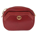 Christian Dior Shoulder Bag Leather Red Gold Auth 149151-13