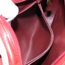 Christian Dior Shoulder Bag Leather Red Gold Auth 149151-21