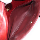 Christian Dior Shoulder Bag Leather Red Gold Auth 149151-12