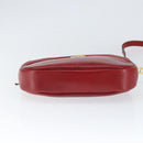 Christian Dior Shoulder Bag Leather Red Gold Auth 149151-5