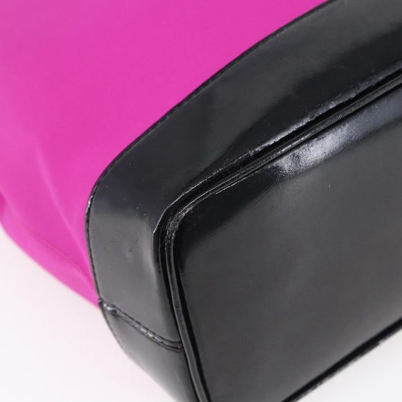 SAINT LAURENT Tote Bag Nylon Pink Gold Auth 149152