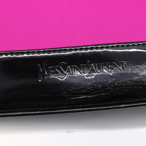 SAINT LAURENT Tote Bag Nylon Pink Gold Auth 149152