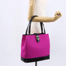 SAINT LAURENT Tote Bag Nylon Pink Gold Auth 149152-23