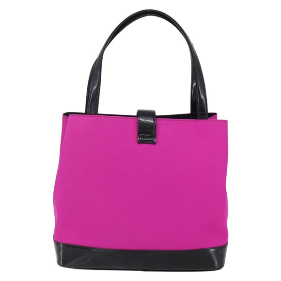 SAINT LAURENT Tote Bag Nylon Pink Gold Auth 149152