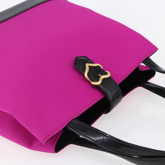 SAINT LAURENT Tote Bag Nylon Pink Gold Auth 149152