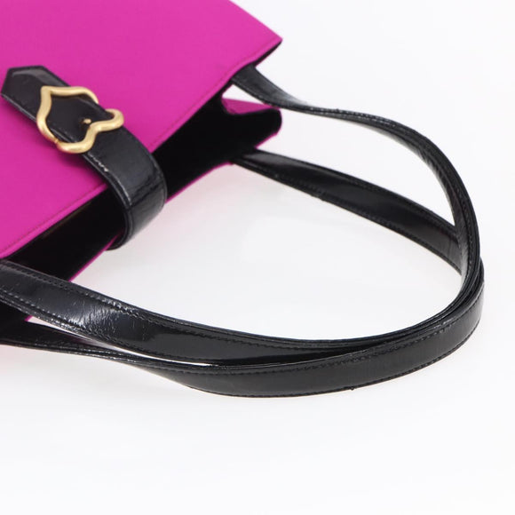 SAINT LAURENT Tote Bag Nylon Pink Gold Auth 149152