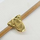 BALLY Hand Bag Leather White Gold Auth 149153-17