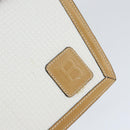 BALLY Hand Bag Leather White Gold Auth 149153-18