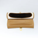 BALLY Hand Bag Leather White Gold Auth 149153-10