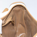 BALLY Hand Bag Leather White Gold Auth 149153-19