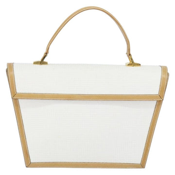 BALLY Hand Bag Leather White Gold Auth 149153 - 0