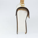 BALLY Hand Bag Leather White Gold Auth 149153-3