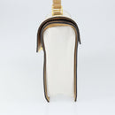 BALLY Hand Bag Leather White Gold Auth 149153-4