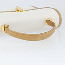 BALLY Hand Bag Leather White Gold Auth 149153-7