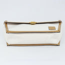 BALLY Hand Bag Leather White Gold Auth 149153-5