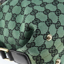 GUCCI GG Canvas Hand Bag Outlet Gold Green 272375 Auth 149154-16