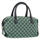 GUCCI GG Canvas Hand Bag Outlet Gold Green 272375 Auth 149154-1