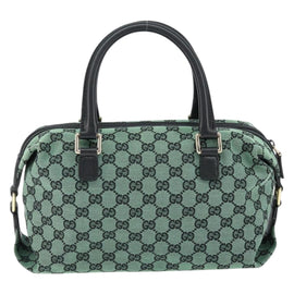 GUCCI GG Canvas Hand Bag Outlet Gold Green 272375 Auth 149154 - 0