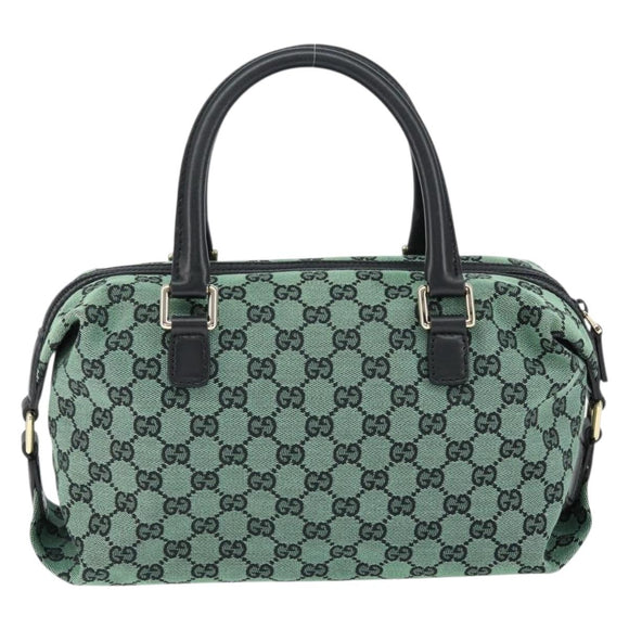 GUCCI GG Canvas Hand Bag Outlet Gold Green 272375 Auth 149154