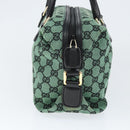 GUCCI GG Canvas Hand Bag Outlet Gold Green 272375 Auth 149154-3