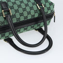 GUCCI GG Canvas Hand Bag Outlet Gold Green 272375 Auth 149154-7