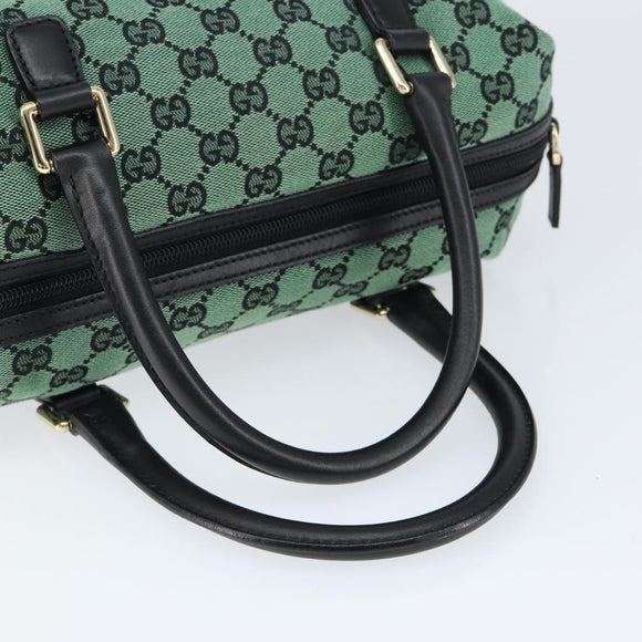 GUCCI GG Canvas Hand Bag Outlet Gold Green 272375 Auth 149154