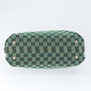 GUCCI GG Canvas Hand Bag Outlet Gold Green 272375 Auth 149154-5