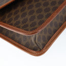 CELINE Macadam Canvas Circle Shoulder Bag PVC Leather Brown Gold Auth 149156-11