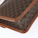 CELINE Macadam Canvas Circle Shoulder Bag PVC Leather Brown Gold Auth 149156-13