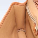 CELINE Macadam Canvas Circle Shoulder Bag PVC Leather Brown Gold Auth 149156-19