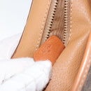 CELINE Macadam Canvas Circle Shoulder Bag PVC Leather Brown Gold Auth 149156-21