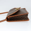 CELINE Macadam Canvas Circle Shoulder Bag PVC Leather Brown Gold Auth 149156-5